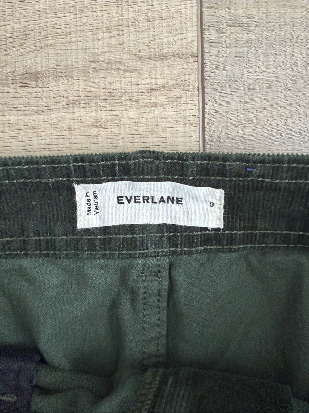 Everlane The Relaxed Wide Leg Corduroy Casual Pants Dark Green 8 - Picture 7 of 10